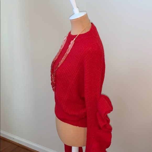Peach Love CA Ruffle Sleeve Sweater - Picture 5 of 6